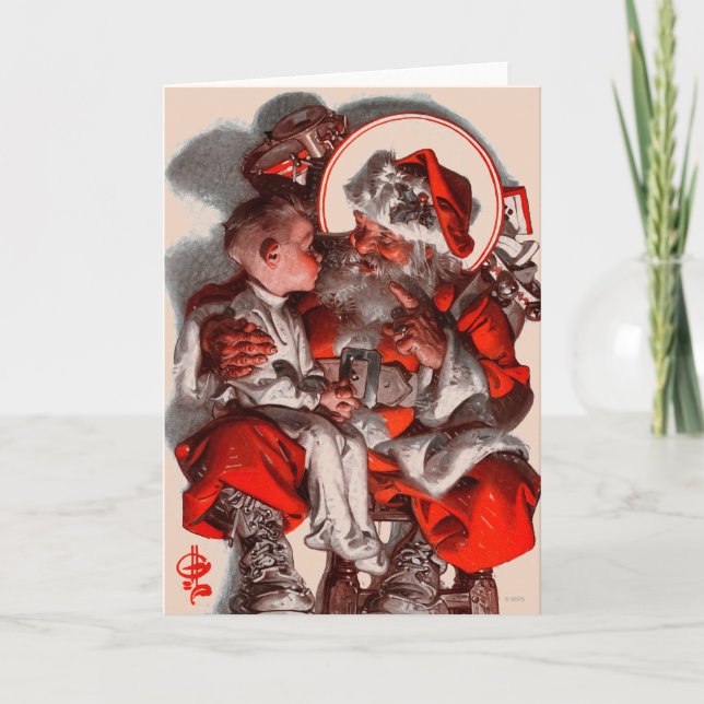 Cartão De Festividades Santa's Lap (Frente)