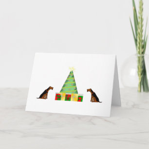 Cartão De Festividades Santa's little helpers Airedale Christmas card