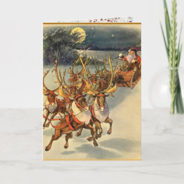 Cartão De Festividades Santa's Midnight Ride Holiday Christmas Card