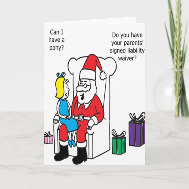 Cartão De Festividades Santa's Signed Waiver (Frente)