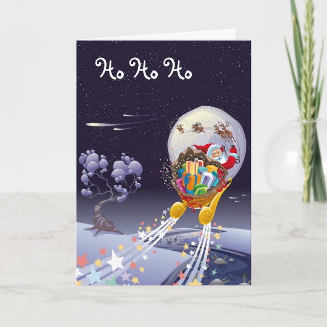 Cartão De Festividades Santa's Sleigh Christmas Card (Frente)