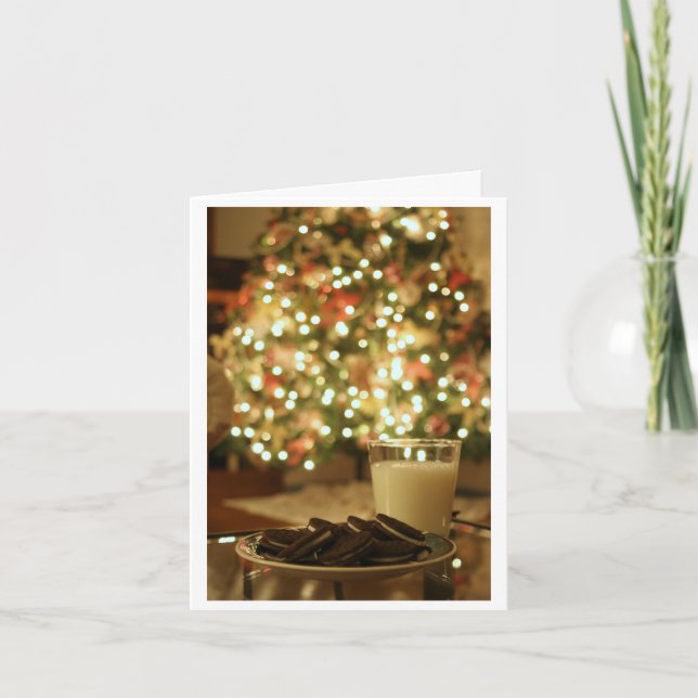 Cartão De Festividades Santa's Snack Christmas Card (Frente)