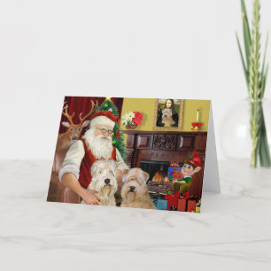 Cartão De Festividades Santa's Wheaten Terriers (TWO)