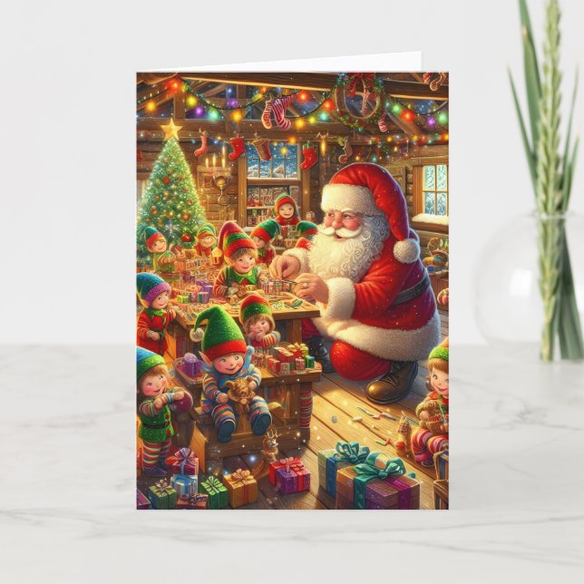 Cartão De Festividades Santa's Workshop Christmas (Frente)