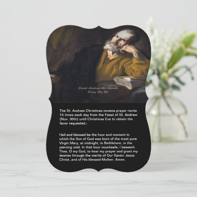 Cartão De Festividades Santo Andrew Christmas Novena (Em pé/Frente)