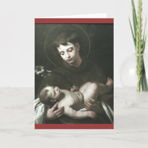 Cartão De Festividades Santo Anthony de Pádua Segurando Jesus