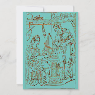 Cartão De Festividades Santo Cecília com a Santo Catherine de Alexandria