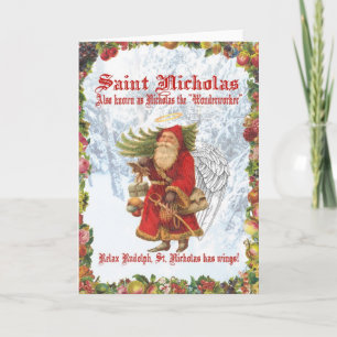 Cartão De Festividades Santo de Natal 4 Nicholas