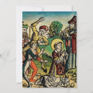 Cartão De Festividades Santo Estêvão o Protomártir Iconografia de Arte Er