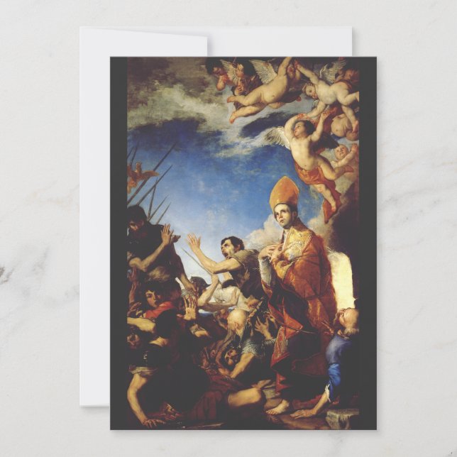 Cartão De Festividades Santo Januarius, Bispo de Benevento - Arte Fina (Frente)