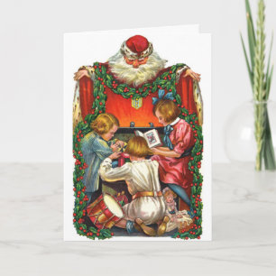 Cartão De Festividades Santo natal vintage Nicholas