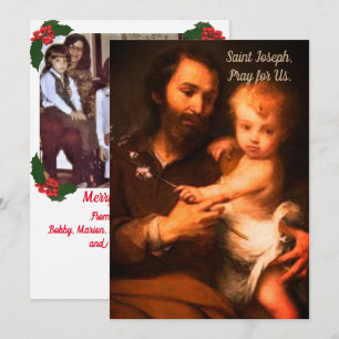 Cartão De Festividades Santo personalizável Joseph com Cristo filho Cris