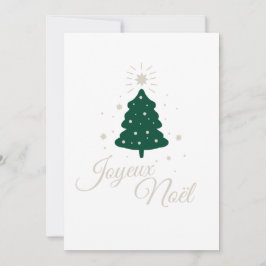 Cartão De Festividades Sapin minimaliste avec texte argenté raffiné