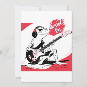 Cartão De Festividades Sapo de Guitarra – Arte Animal de Música Legal