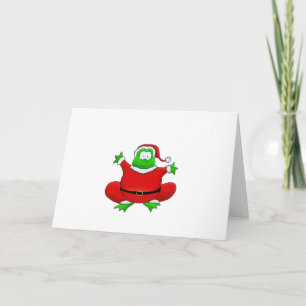 Cartão De Festividades Sapo de Papais noeis de gordura