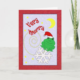 Cartão De Festividades Sapo de Papais noeis Whimsical Muito Feliz Natal