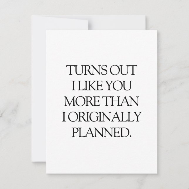 Cartão De Festividades Sarcastic Romantic Card for Him or Her (Frente)