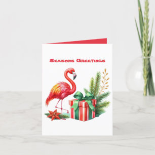 Cartão De Festividades Sasons saudações cor-de-rosa flamingo adicionar me