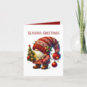 Cartão De Festividades Sasons Saudações gnome adicionar mensagem