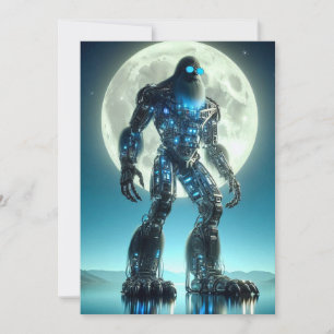 Cartão De Festividades Sasquatch Robot