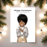Cartão De Festividades Saudação às Luzes de Natal<br><div class="desc">Cartão de Natal com sotaque afro-americano personalizável para suas especificidades</div>