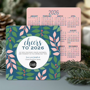 Cartão De Festividades Saudação comercial do calendário com o logotipo -
