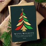 Cartão De Festividades Saudação corporativa da árvore de Natal minimalist<br><div class="desc">Mínima Elegante Árvore de Natal Saudando Cartão de Férias Corporativo. Traga alegria aos próximos e torne a celebração inesquecível. Para mais personalização,  clique no botão azul à direita e use a ferramenta design para modificar este modelo.</div>