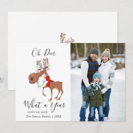 Cartão De Festividades Saudação Corporativa Divertida de Natal com Rena