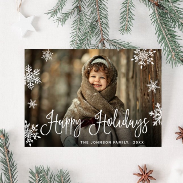 Cartão De Festividades Saudação da FOTO de Natal Moderna (Criador carregado)