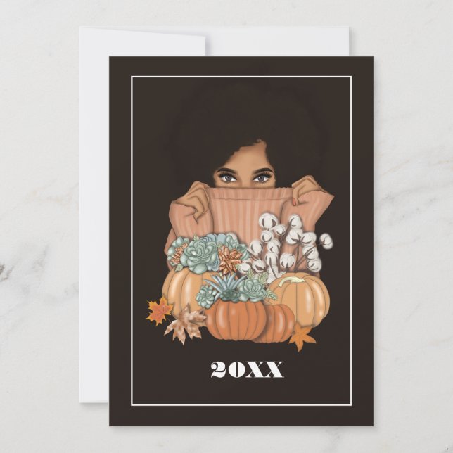 Cartão De Festividades Saudação de Ação de Graças de Outono (Frente)