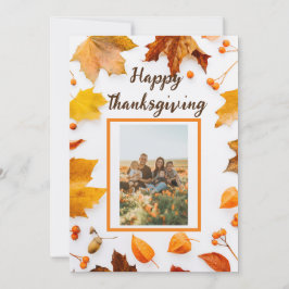 Cartão De Festividades Saudação de Ação de Graças do Autumn Leaf