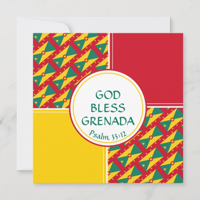 Cartão De Festividades Saudação de Aniversário Personalizada da GRENADA F (Frente)
