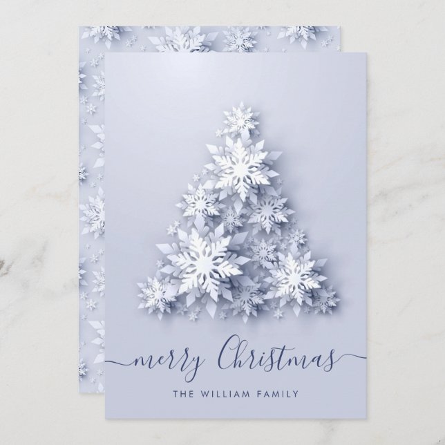 Cartão De Festividades Saudação de Árvore de Natal Elegante 3D (Frente/Verso)