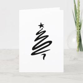 Cartão De Festividades Saudação de Árvore de Natal Minimalista Personaliz