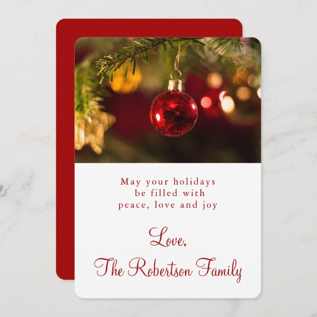 Cartão De Festividades Saudação de enfeites de natal (Frente/Verso)