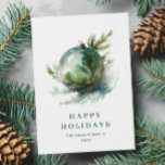 Cartão De Festividades Saudação de Enfeites de natal de Aquarela Elegante<br><div class="desc">Pode entrar em contato comigo se precisar de ajuda ou de um novo item. Eu respondo em breve.</div>