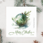 Cartão De Festividades Saudação de Enfeites de natal de Aquarela Elegante<br><div class="desc">Pode entrar em contato comigo se precisar de ajuda ou de um novo item. Eu respondo em breve.</div>