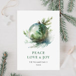 Cartão De Festividades Saudação de Enfeites de natal de Aquarela Elegante<br><div class="desc">Cartão de Feriado Elegante de Enfeites de natal de Aquarela.</div>