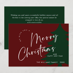 Cartão De Festividades Saudação de Feliz Natal Elegante Minimalista