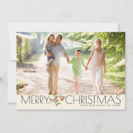Cartão De Festividades Saudação de Foto da Família de Feliz Natal Moderno