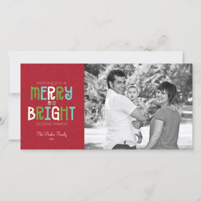 Cartão De Festividades Saudação de Foto de Feriado feliz e Brilho (Frente)