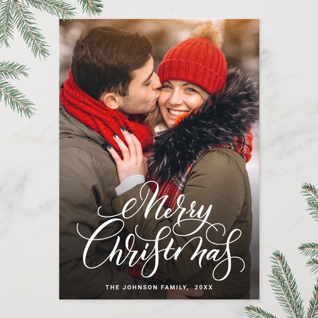 Cartão De Festividades Saudação de FOTO de Natal Moderno (Criador carregado)