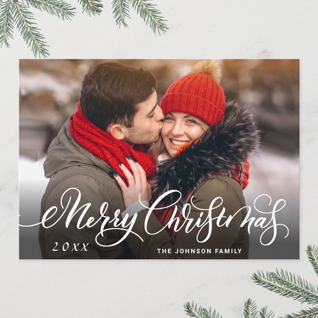 Cartão De Festividades Saudação de FOTO de Natal Moderno (Criador carregado)
