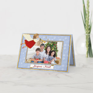 Cartão De Festividades Saudação de Foto do Anjo de Trompete