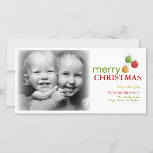 Cartão De Festividades Saudação de Foto do Enfeites de natal Moderno