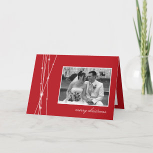 Cartão De Festividades Saudação de fotos de Natal com varas vermelhas e n