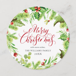 Cartão De Festividades Saudação de Natal com névoa de visco de baga de az