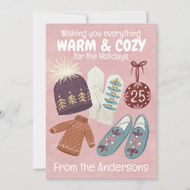 Cartão De Festividades Saudação de Natal confortável e confortável (Frente)