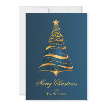 Saudação de Natal da árvore de ouro minimalista el