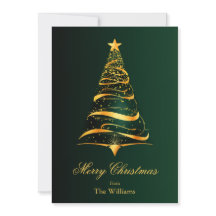 Saudação de Natal da árvore de ouro minimalista el